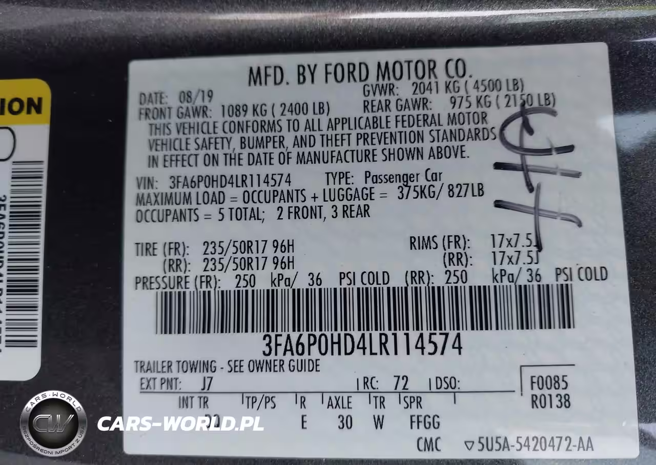 2020 Ford Fusion Se VIN:3FA6P0HD4LR114574 - 9