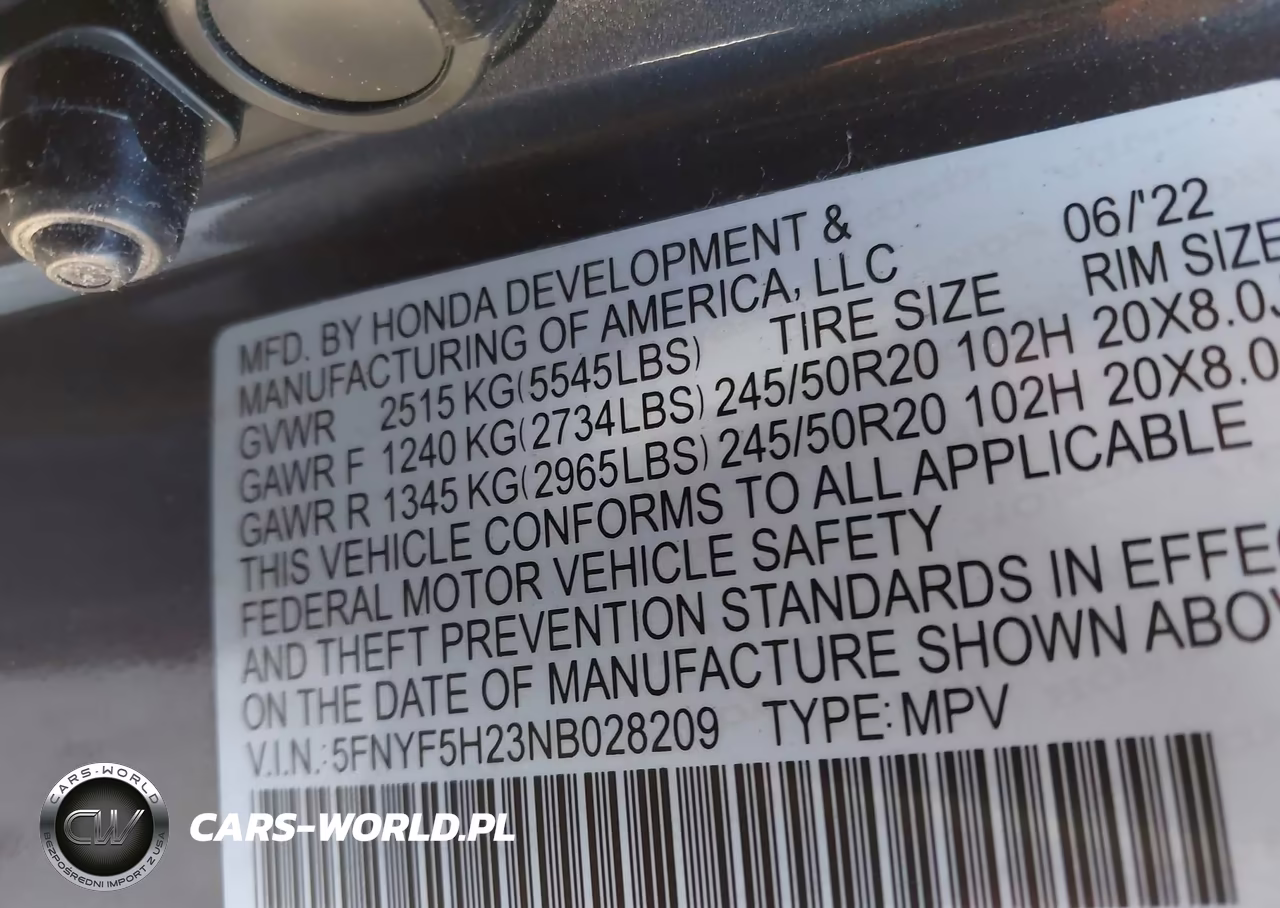 2022 Honda Pilot 2Wd Special Edition VIN:5FNYF5H23NB028209 - 9