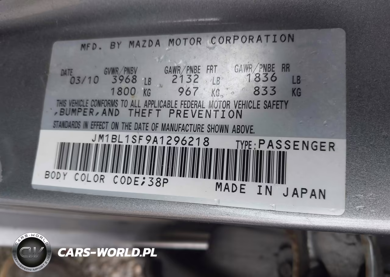 2010 Mazda 3 I VIN:JM1BL1SF9A1296218 - 9