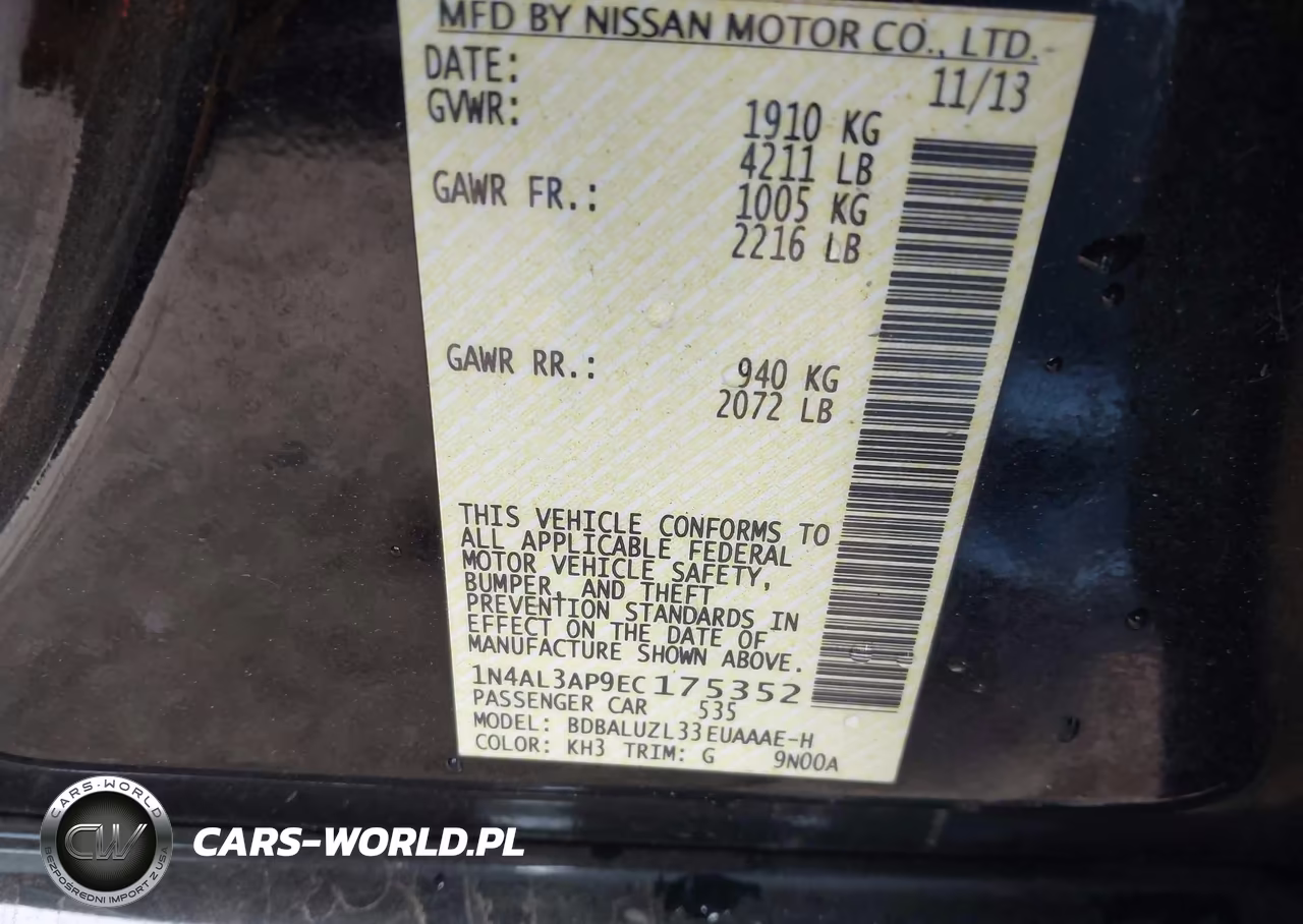 2014 Nissan Altima 2.5 Sv VIN:1N4AL3AP9EC175352 - 9