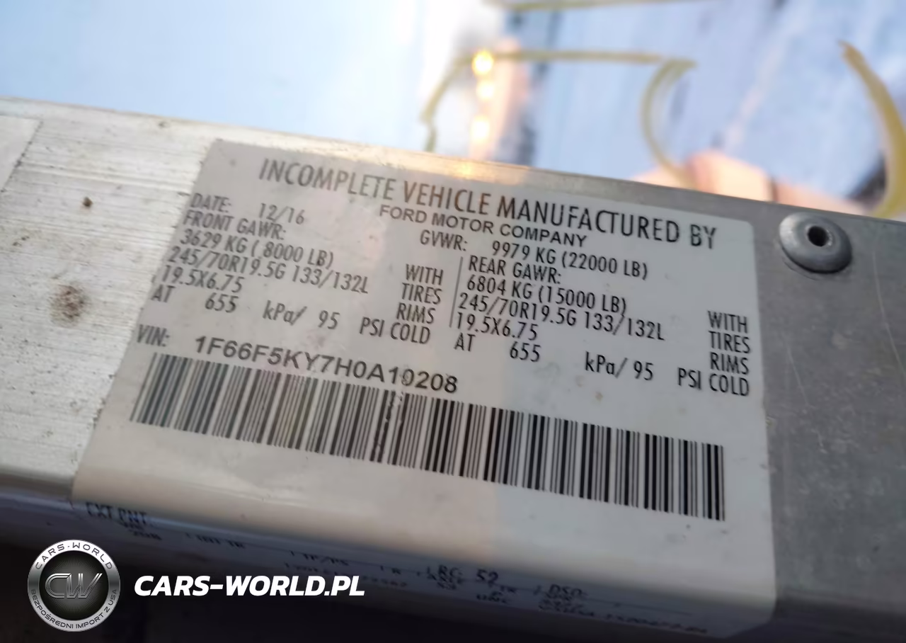 2017 Ford F-59 Commercial Stripped VIN:1F66F5KY7H0A10208 - 8