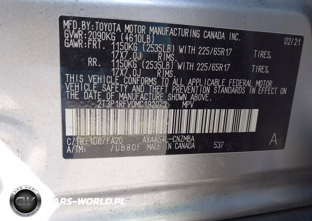 2021 Toyota Rav4 Xle VIN:2T3P1RFV0MC192073 - 9