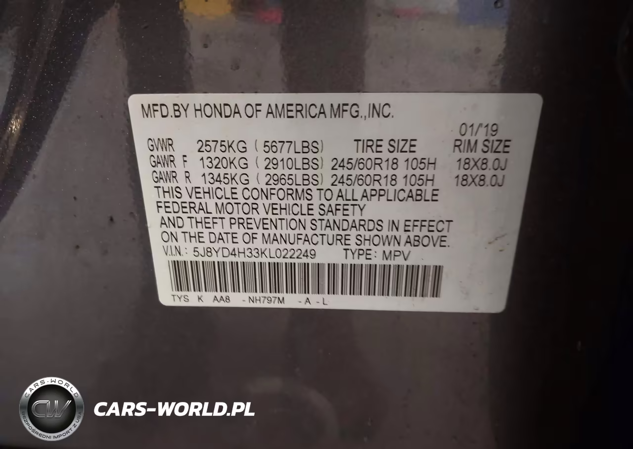 2019 Acura Mdx Standard VIN:5J8YD4H33KL022249 - 9