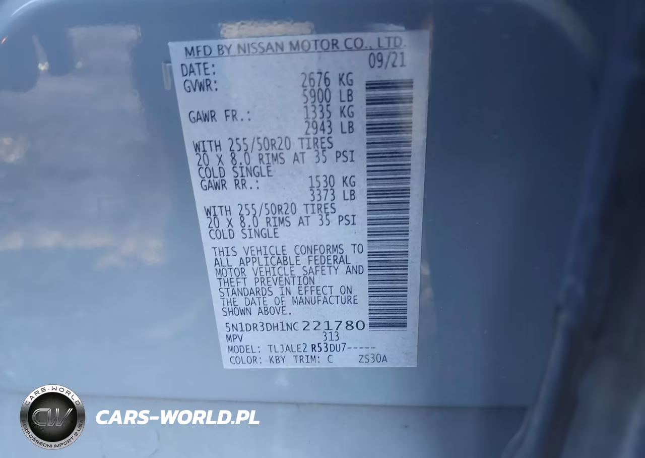 2022 Nissan Pathfinder Platinum 2Wd VIN:5N1DR3DH1NC221780 - 9