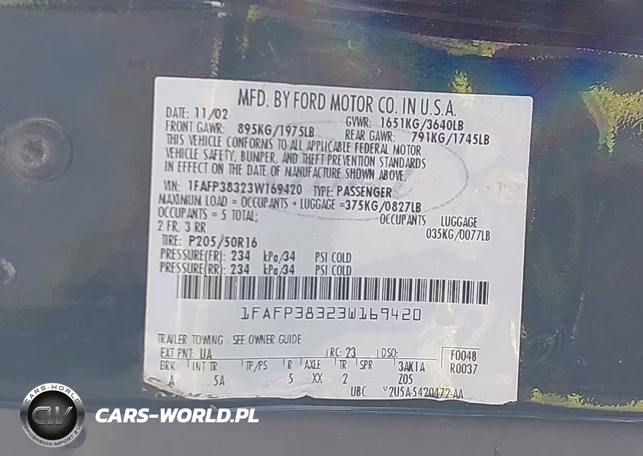 2003 Ford Focus Zts VIN:1FAFP38323W169420 - 9