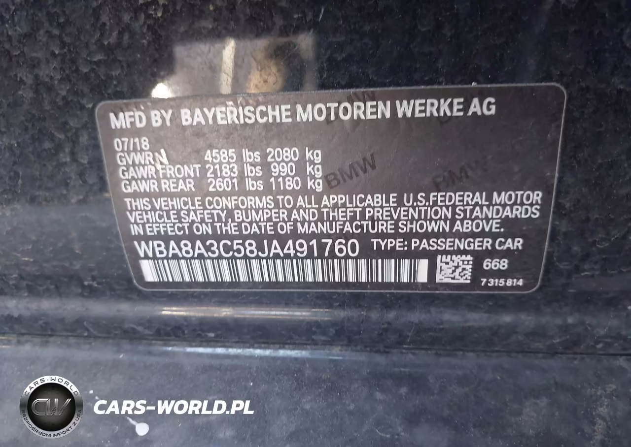 2018 BMW 320I xDrive VIN:WBA8A3C58JA491760 - 9