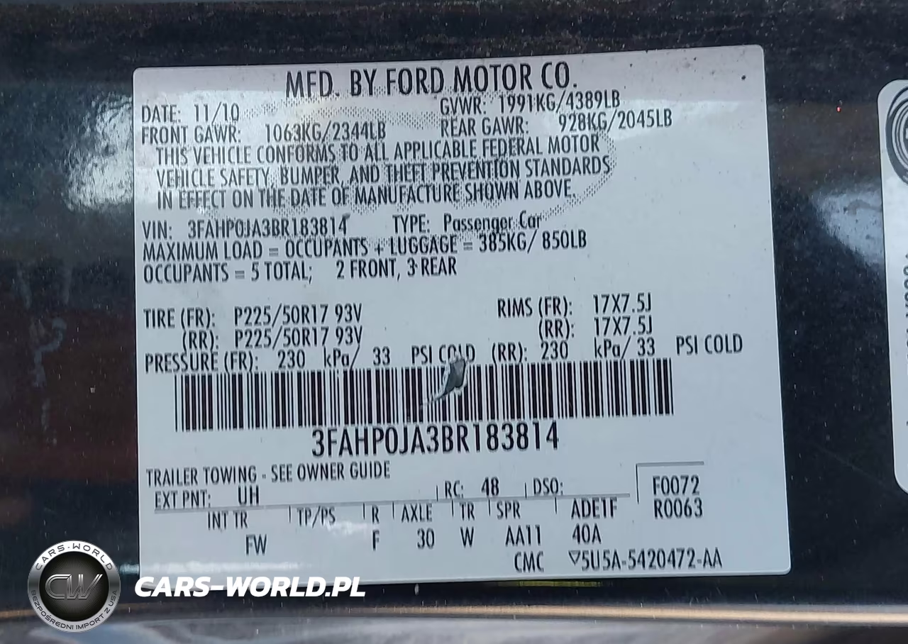 2011 Ford Fusion Sel VIN:3FAHP0JA3BR183814 - 9