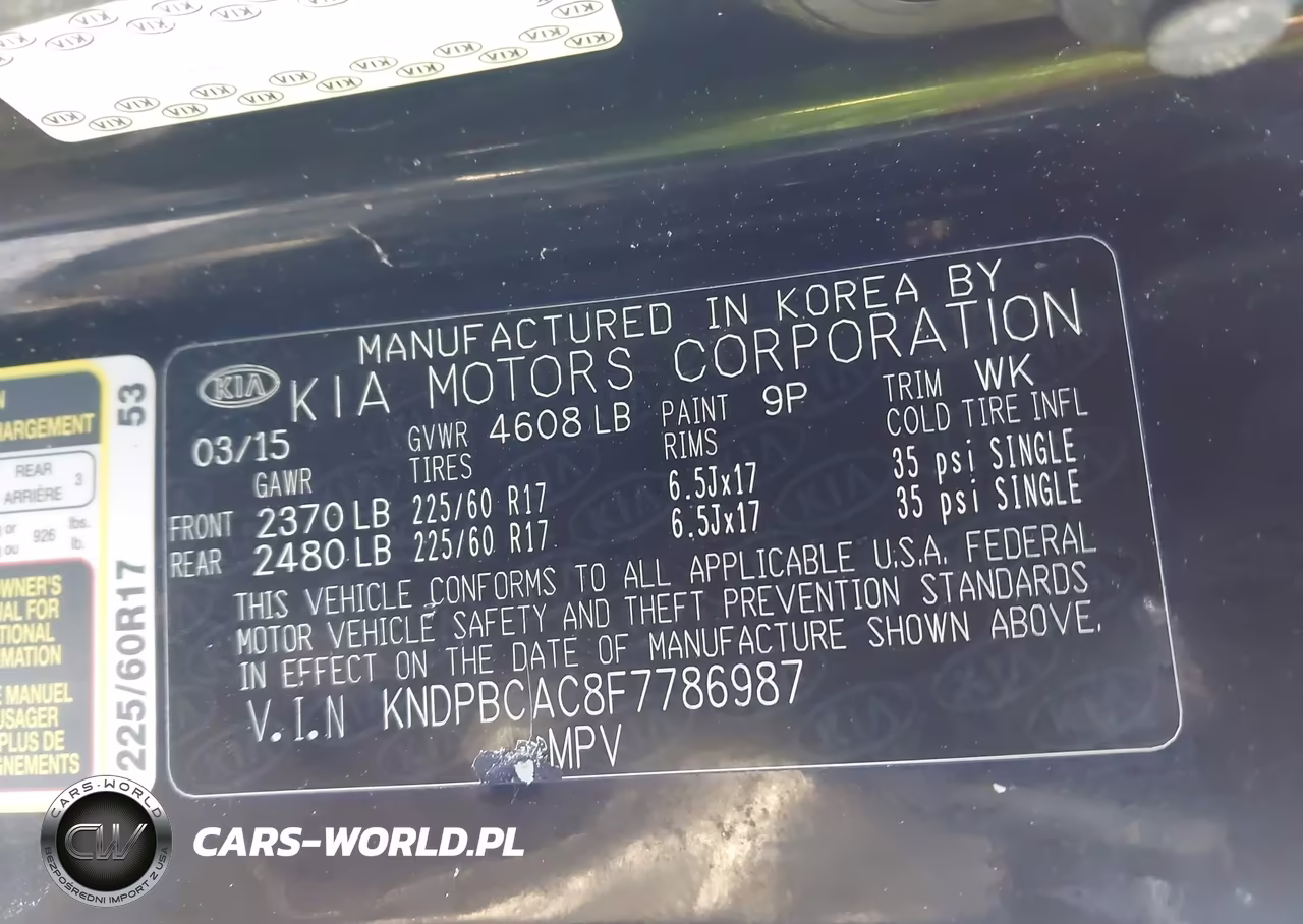 2015 Kia Sportage Lx VIN:KNDPBCAC8F7786987 - 9