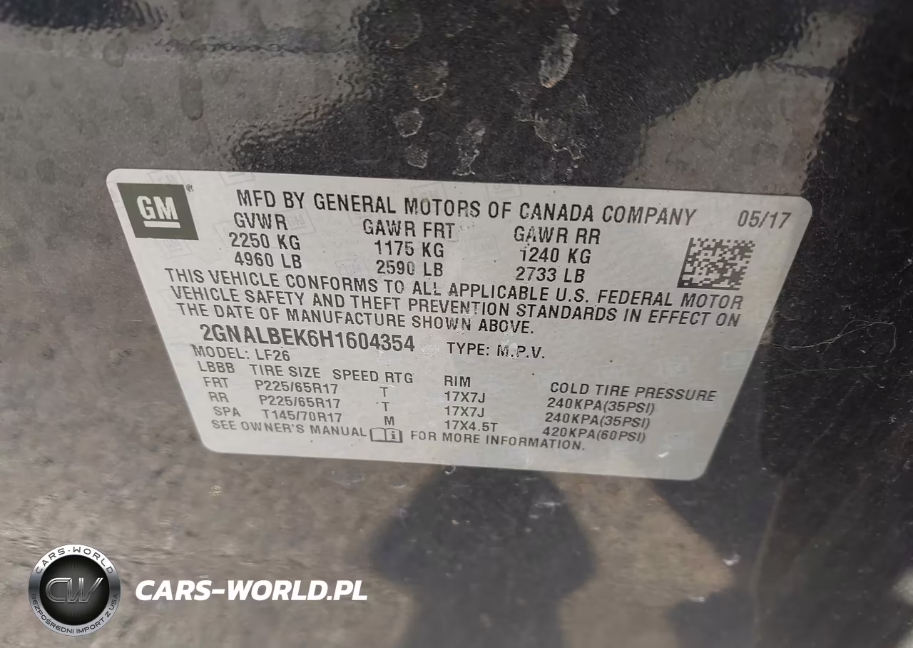 2017 Chevrolet Equinox Ls VIN:2GNALBEK6H1604354 - 9