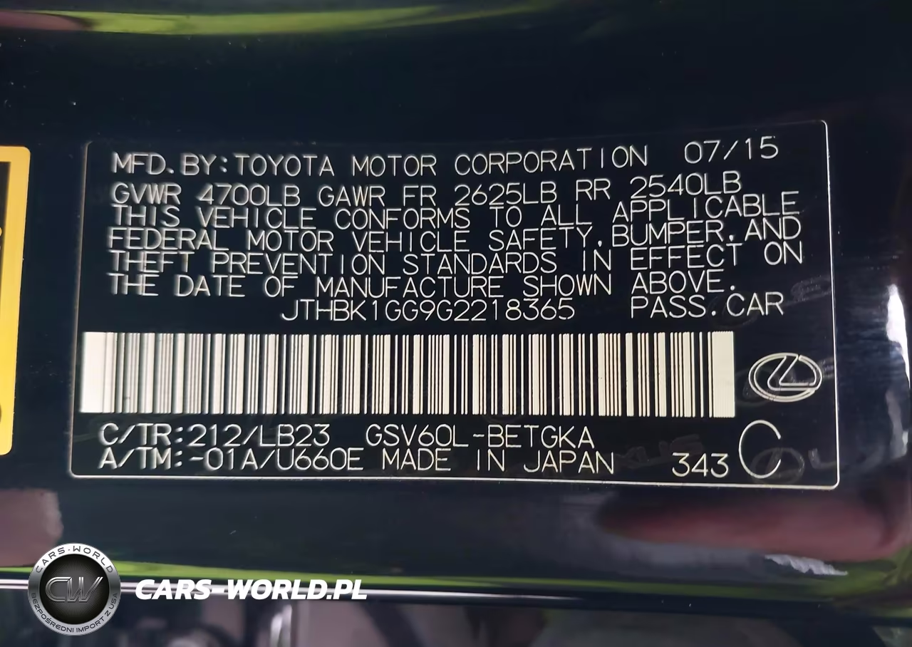 2016 Lexus Es 350 VIN:JTHBK1GG9G2218365 - 9