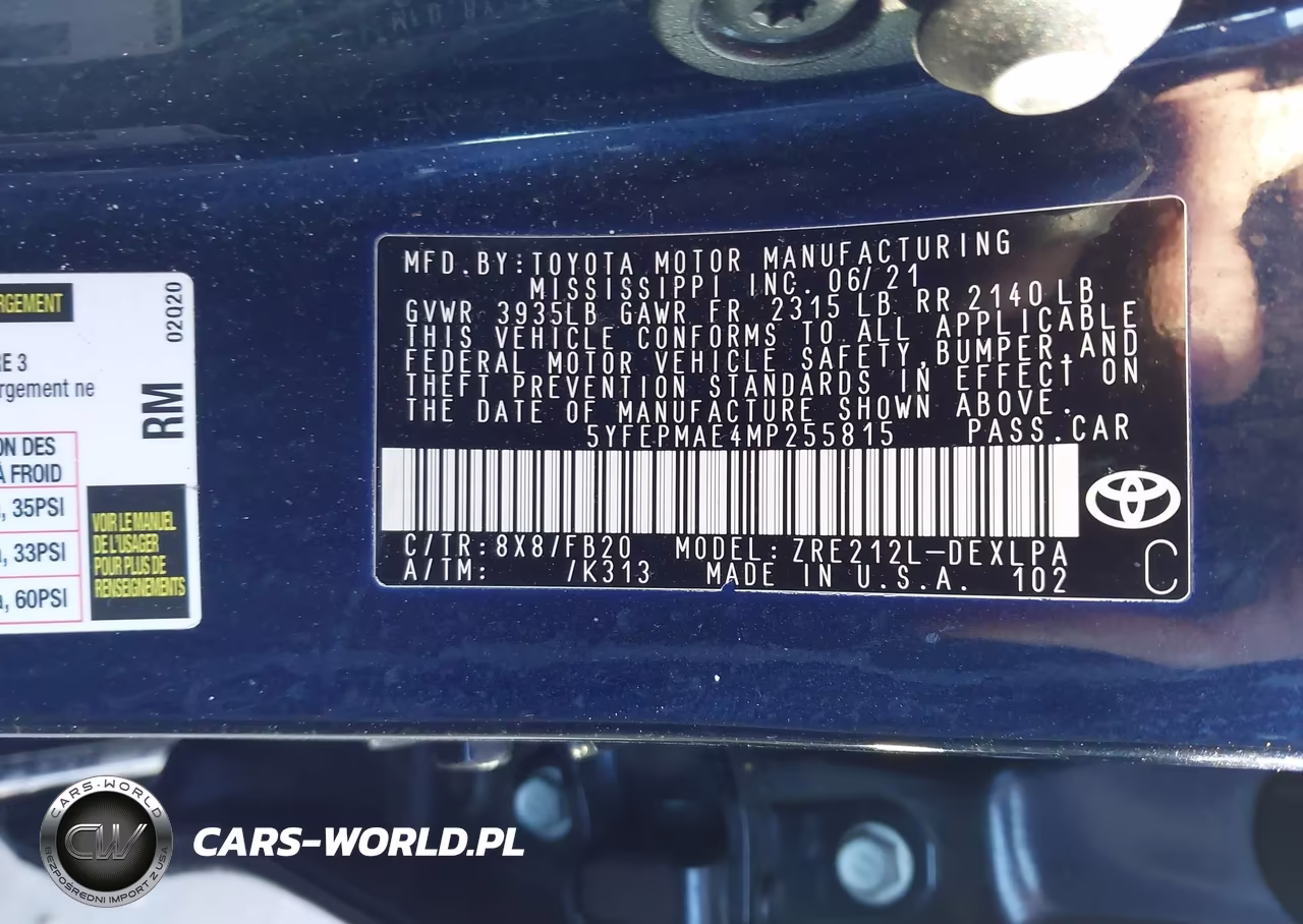 2021 Toyota Corolla Le VIN:5YFEPMAE4MP255815 - 9