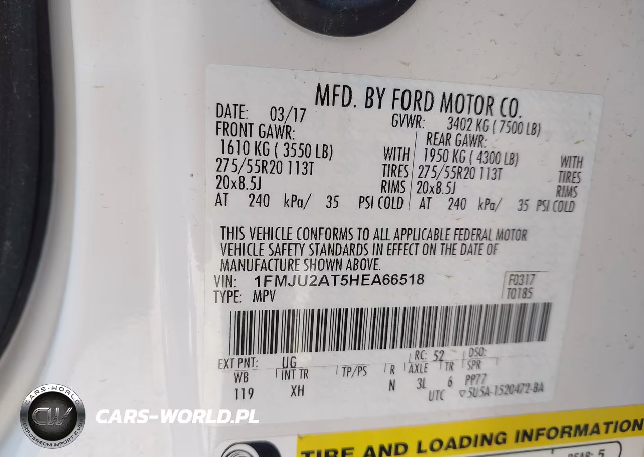 2017 Ford Expedition Limited VIN:1FMJU2AT5HEA66518 - 9