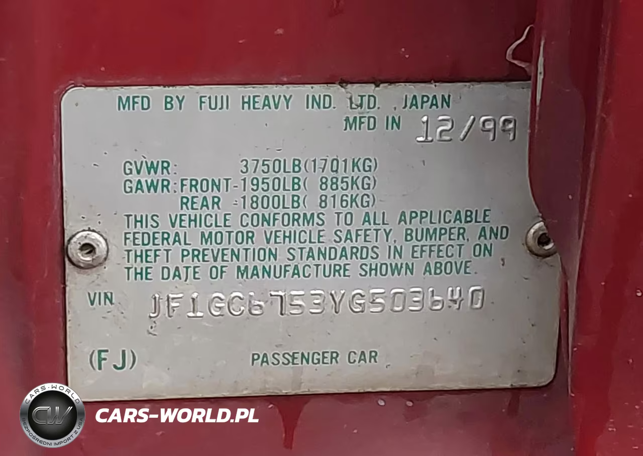 2000 Subaru Impreza 2.5Rs VIN:JF1GC6753YG503640 - 9