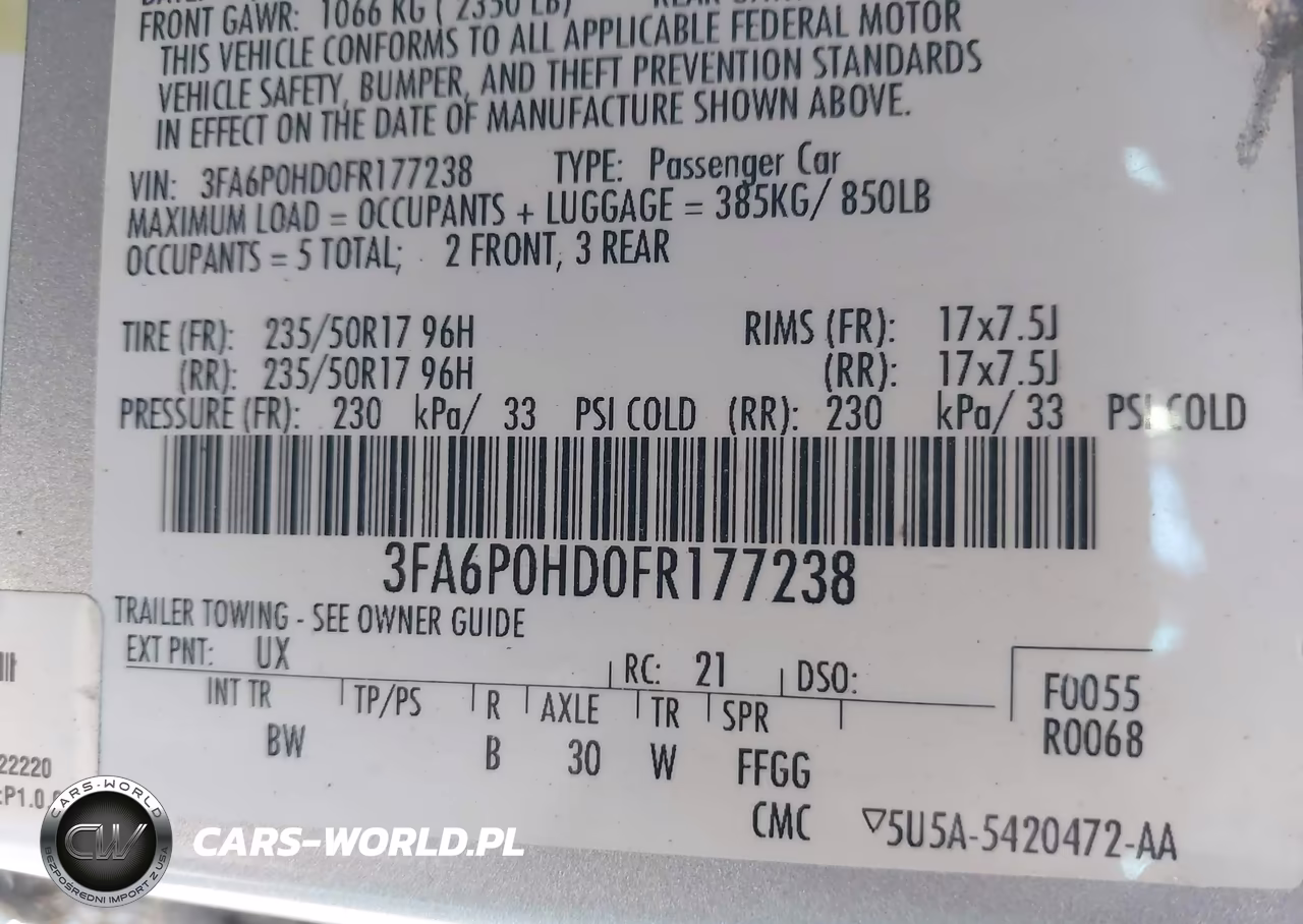 2015 Ford Fusion Se VIN:3FA6P0HD0FR177238 - 9