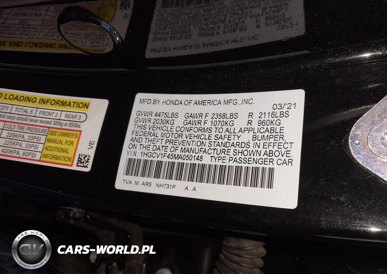 2021 Honda Accord Sport Special Edition VIN:1HGCV1F45MA050148 - 9
