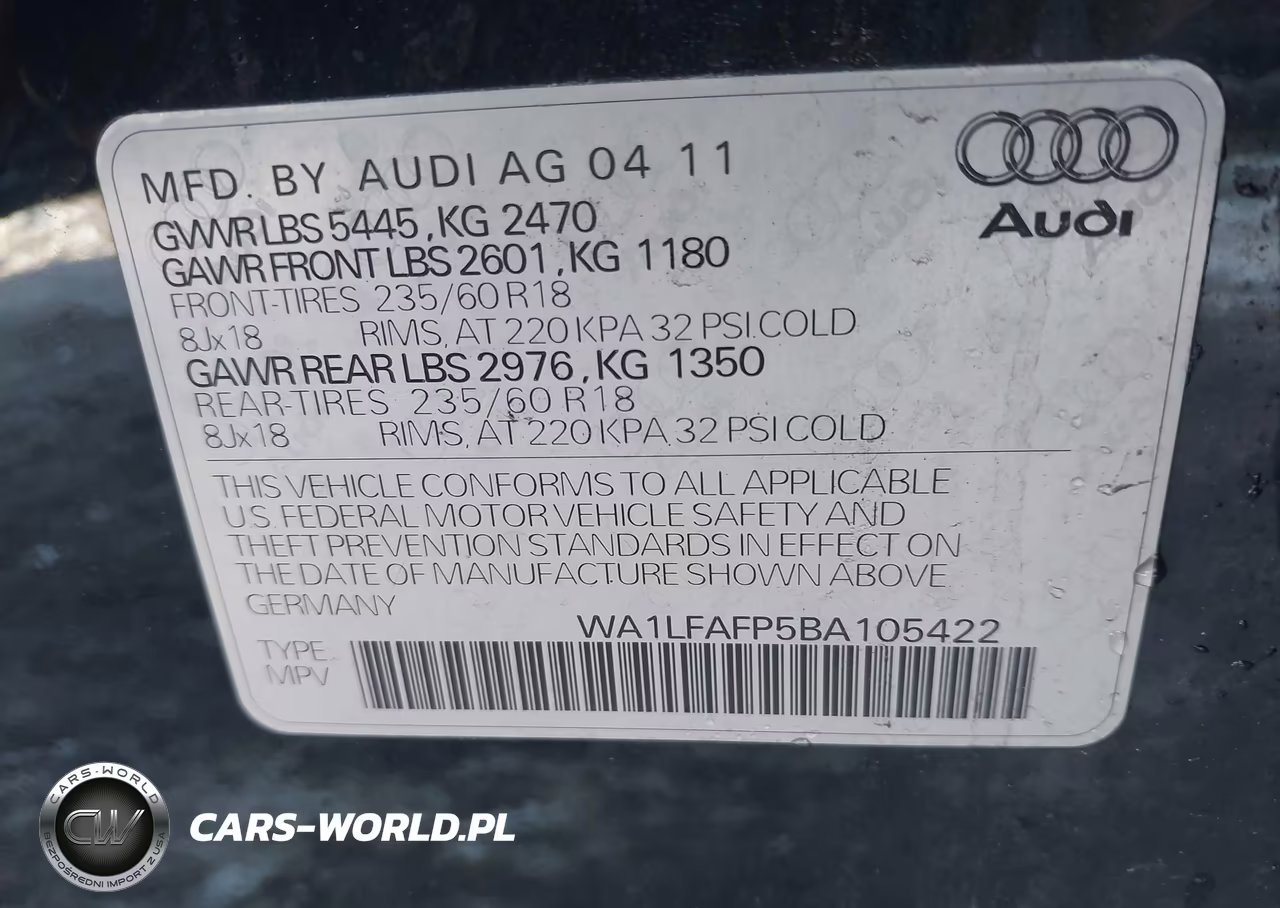2011 Audi Q5 2.0T Premium VIN:WA1LFAFP5BA105422 - 9