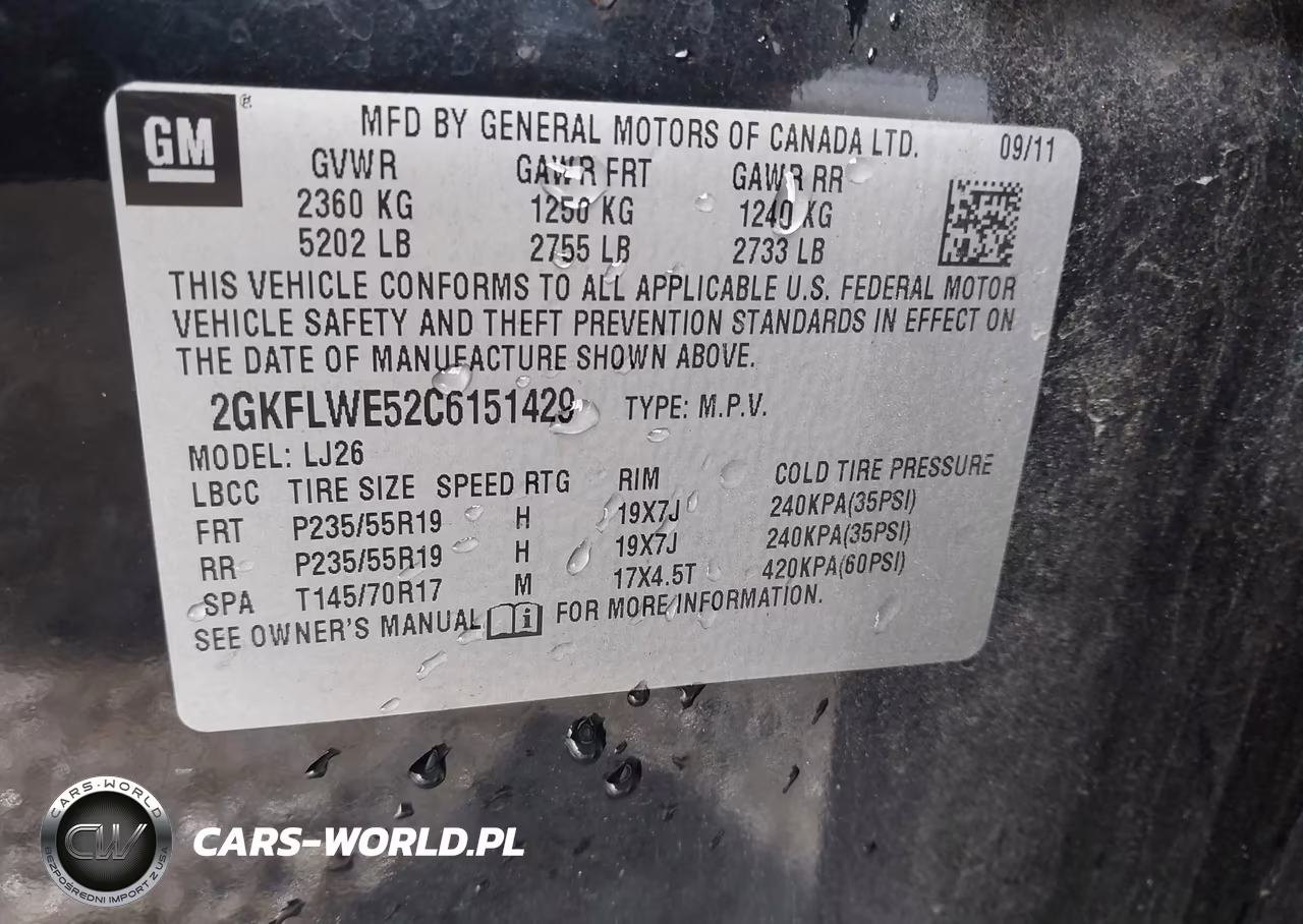 2012 GMC Terrain Slt-2 VIN:2GKFLWE52C6151429 - 9