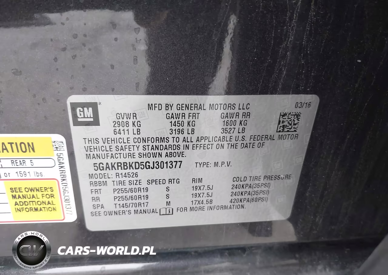 2016 Buick Enclave Leather VIN:5GAKRBKD5GJ301377 - 9