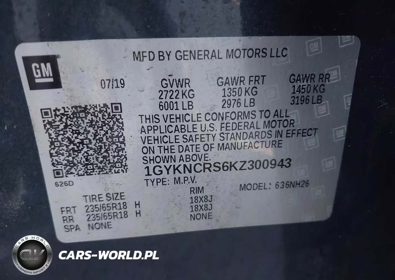 2019 Cadillac Xt5 Luxury VIN:1GYKNCRS6KZ300943 - 9