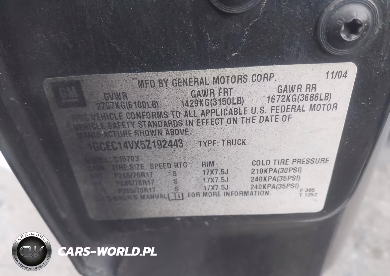 2005 Chevrolet Silverado 1500 Work Truck VIN:1GCEC14VX5Z192443 - 9