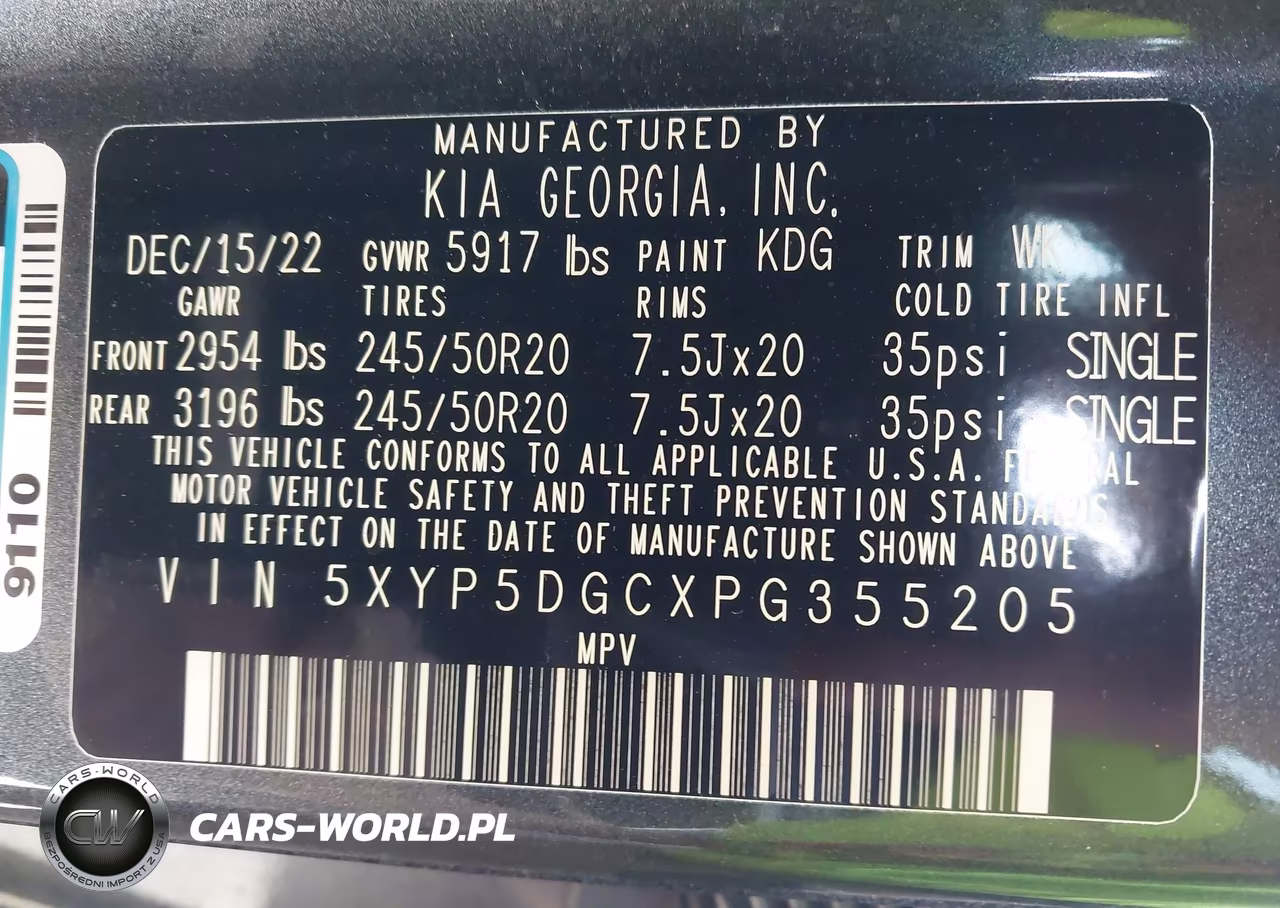 2023 Kia Telluride Sx VIN:5XYP5DGCXPG355205 - 9