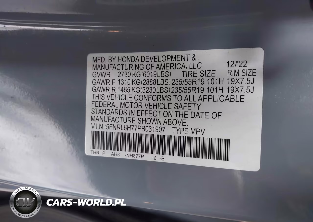 2023 Honda Odyssey Sport VIN:5FNRL6H77PB031907 - 9