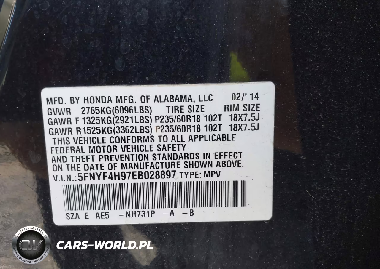 2014 Honda Pilot Touring VIN:5FNYF4H97EB028897 - 9