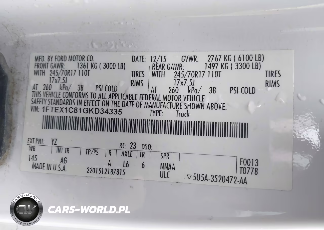 2016 Ford F-150 Xl VIN:1FTEX1C81GKD34335 - 9