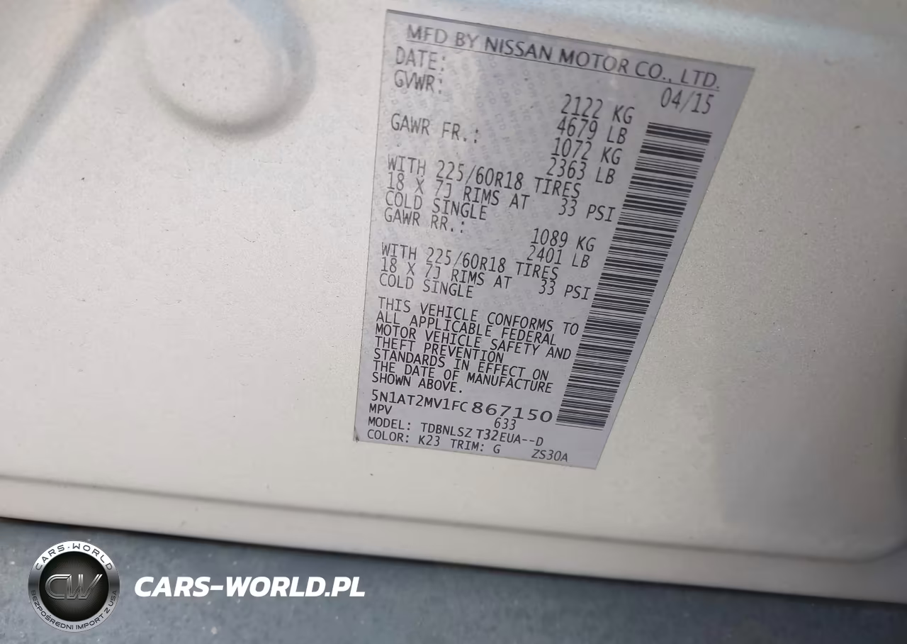 2015 Nissan Rogue Sl VIN:5N1AT2MV1FC867150 - 9