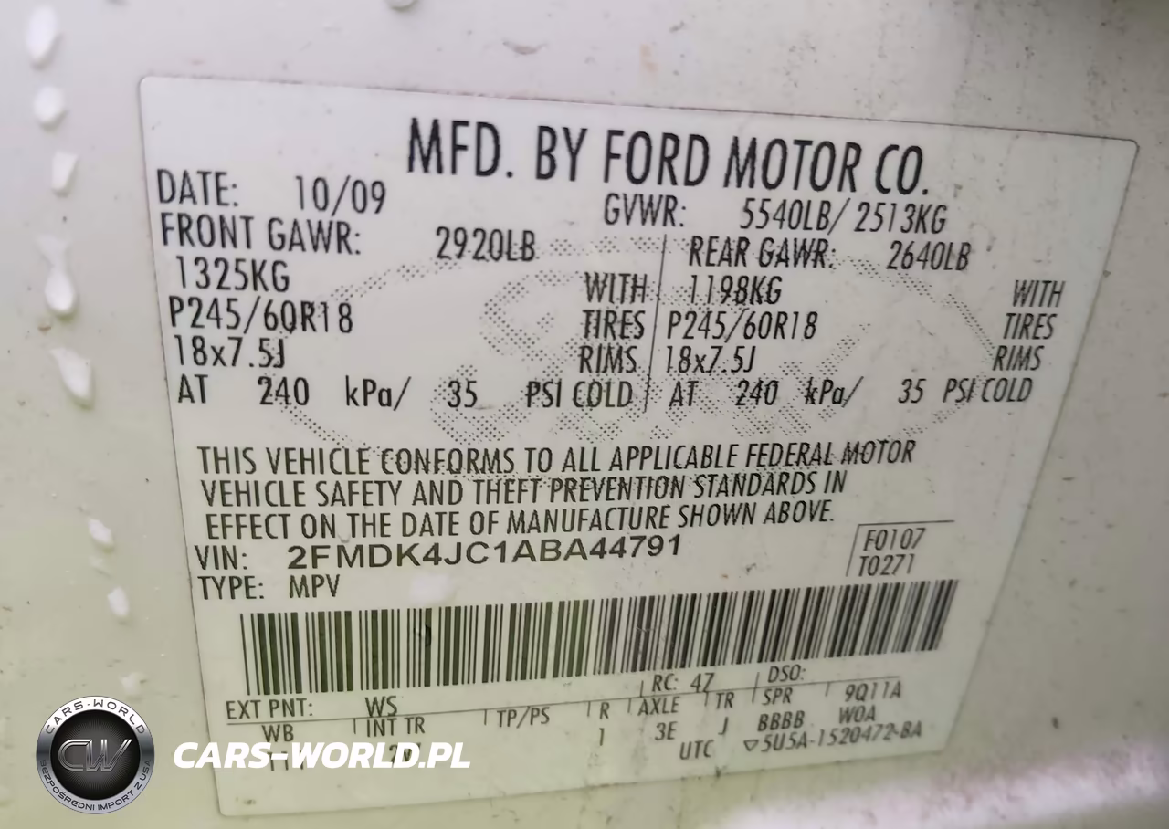 2010 Ford Edge Sel VIN:2FMDK4JC1ABA44791 - 9