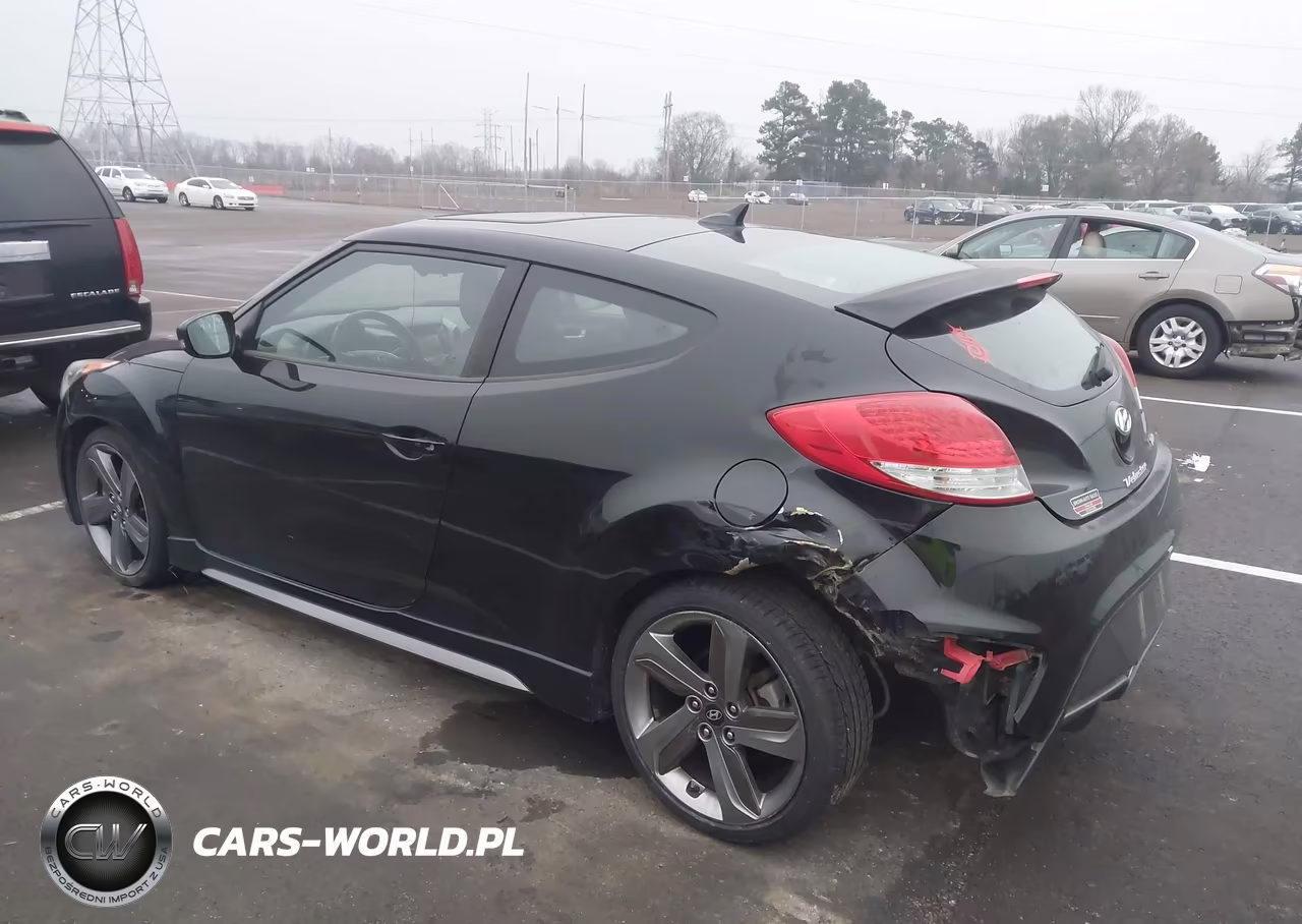 2013 Hyundai Veloster Turbo W-Blue VIN:KMHTC6AE8DU086914 - 3