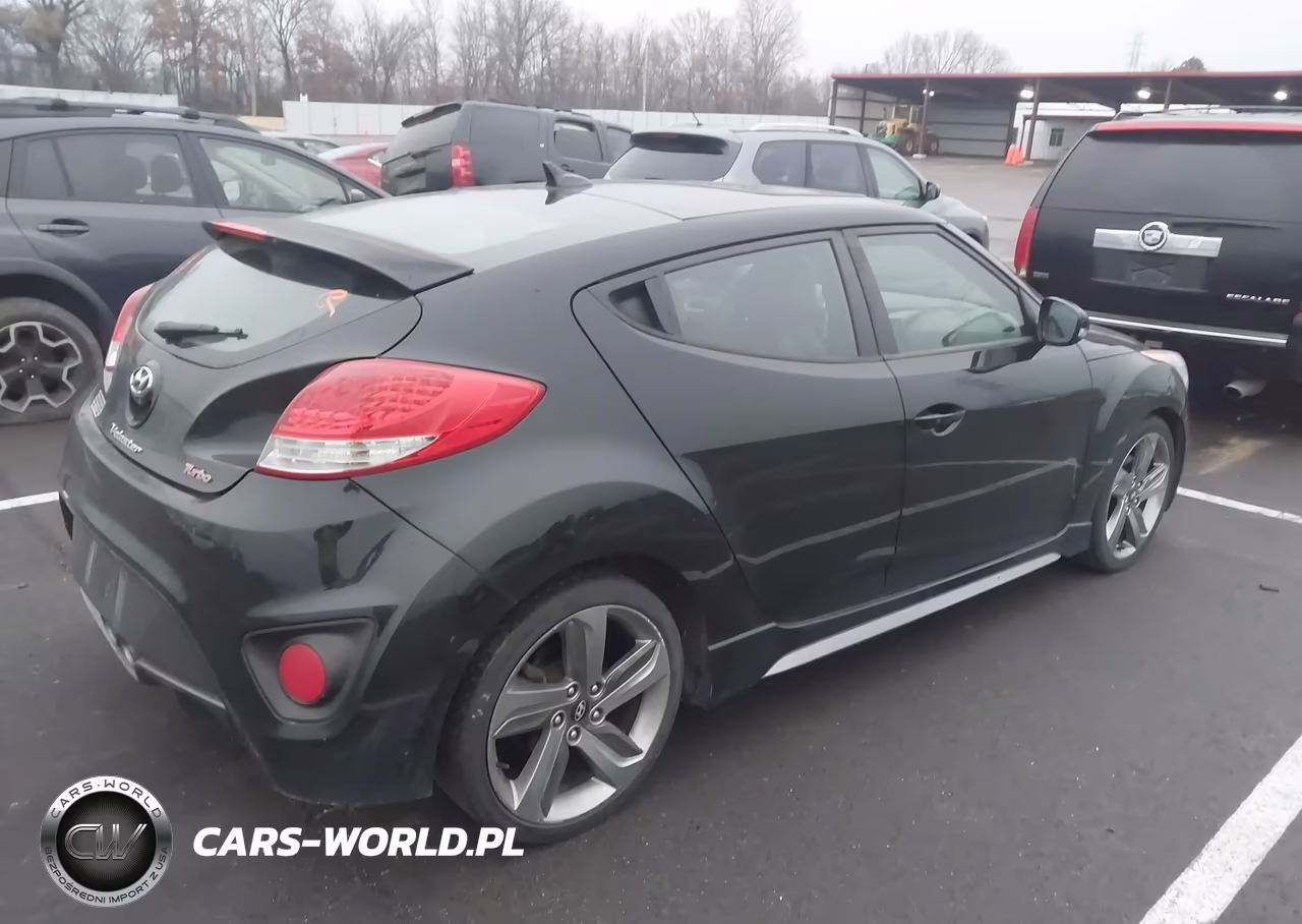2013 Hyundai Veloster Turbo W-Blue VIN:KMHTC6AE8DU086914 - 4