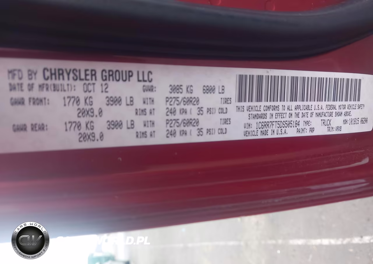 2013 Ram 1500 Express VIN:1C6RR7FT5DS505184 - 9