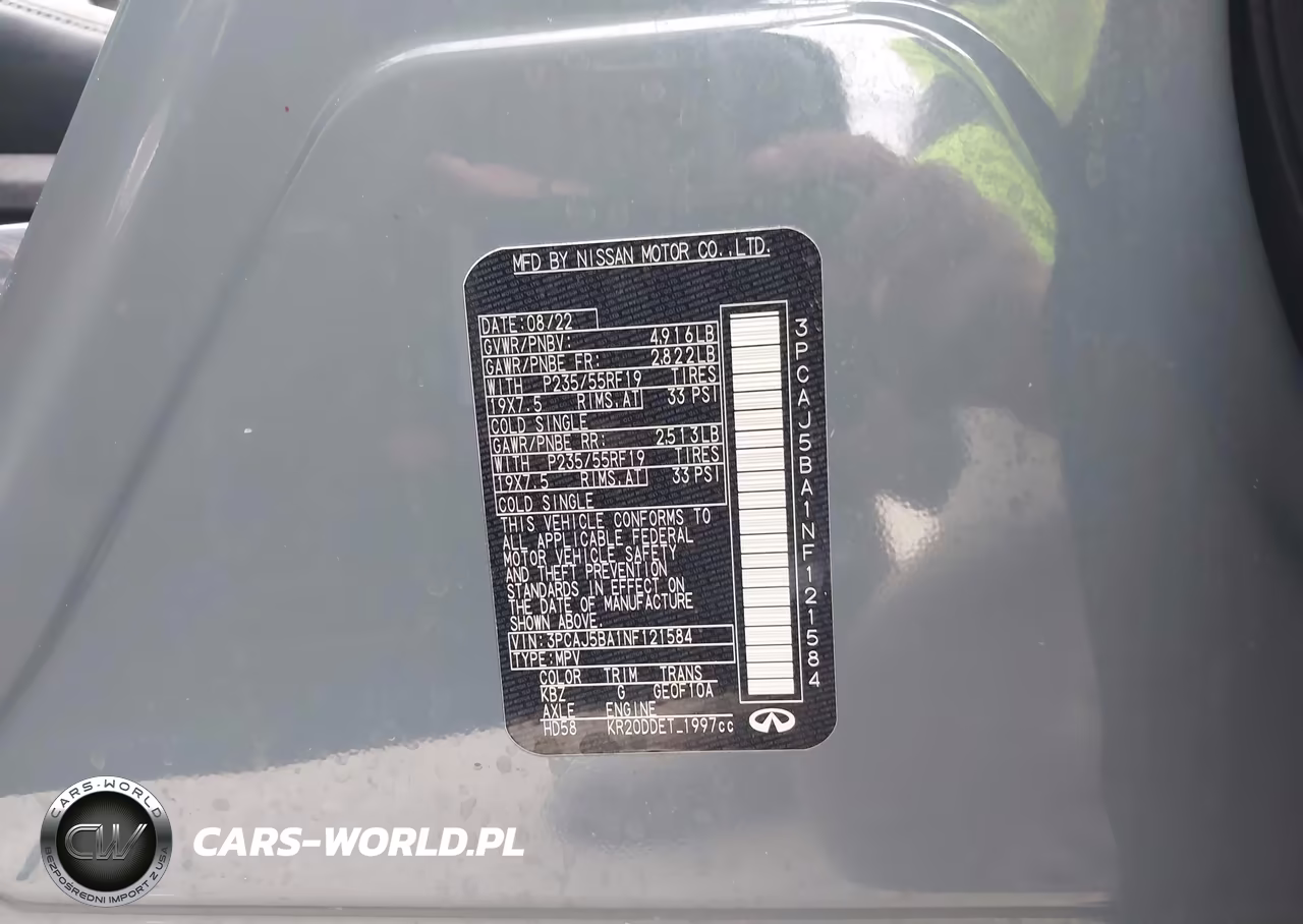 2022 Infiniti Qx50 Luxe VIN:3PCAJ5BA1NF121584 - 9