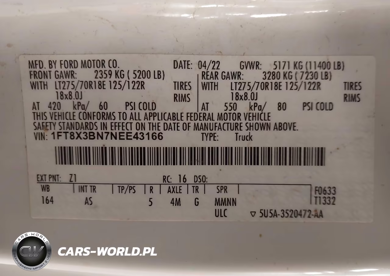 2022 Ford F-350 Xl VIN:1FT8X3BN7NEE43166 - 8