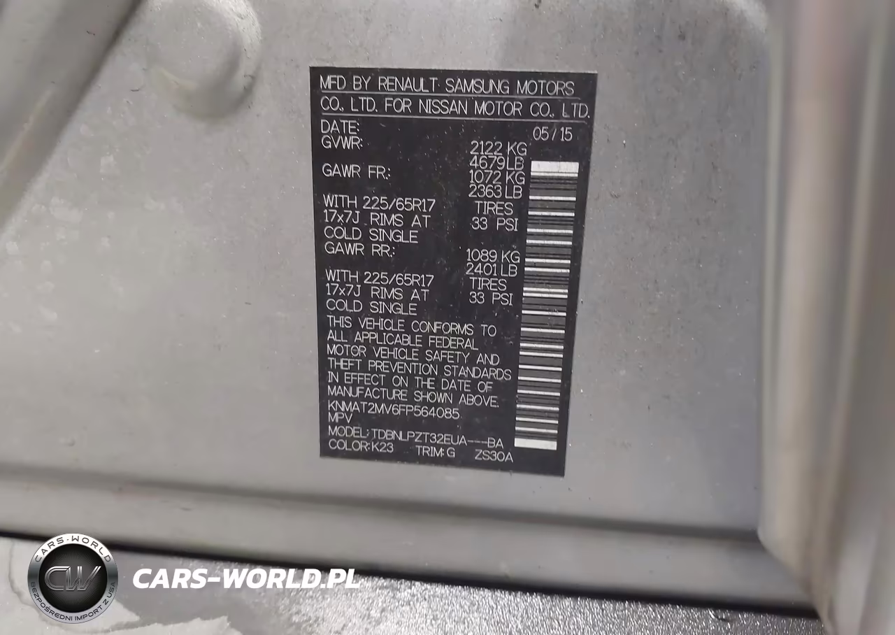 2015 Nissan Rogue S VIN:KNMAT2MV6FP564085 - 9