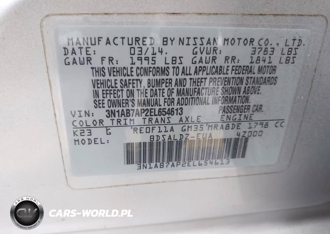 2014 Nissan Sentra Sv VIN:3N1AB7AP2EL654613 - 9