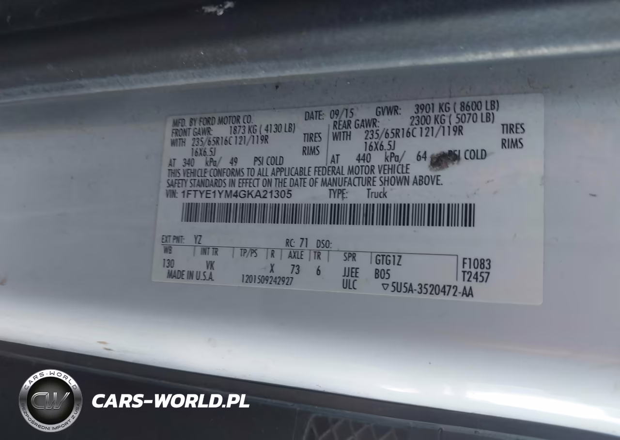 2016 Ford Transit-150 VIN:1FTYE1YM4GKA21305 - 9