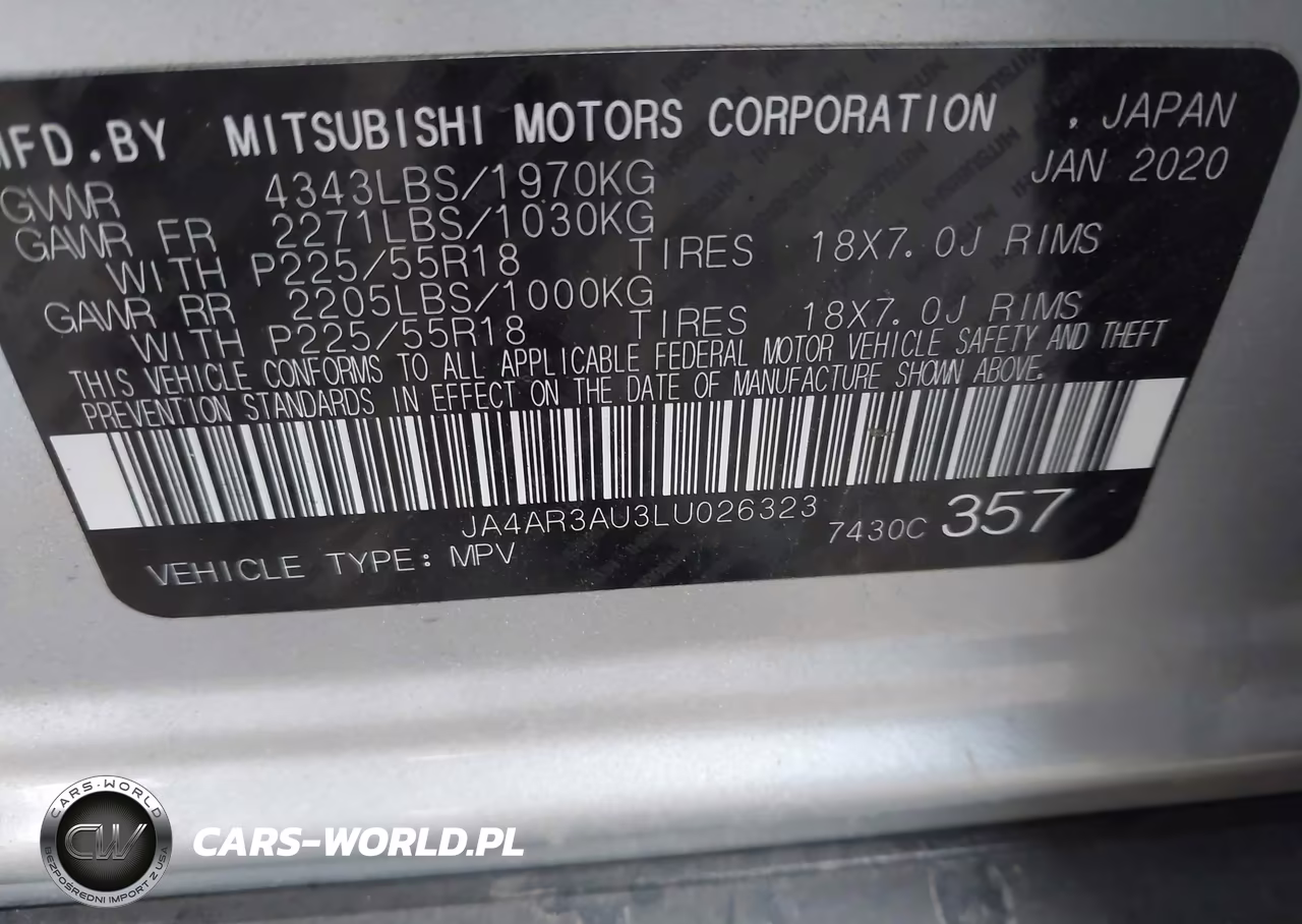 2020 Mitsubishi Outlander Sport 2.0 Be Awc-2.0 Es Awc-2.0 Se Awc-2.0 Sp Awc VIN:JA4AR3AU3LU026323 - 9