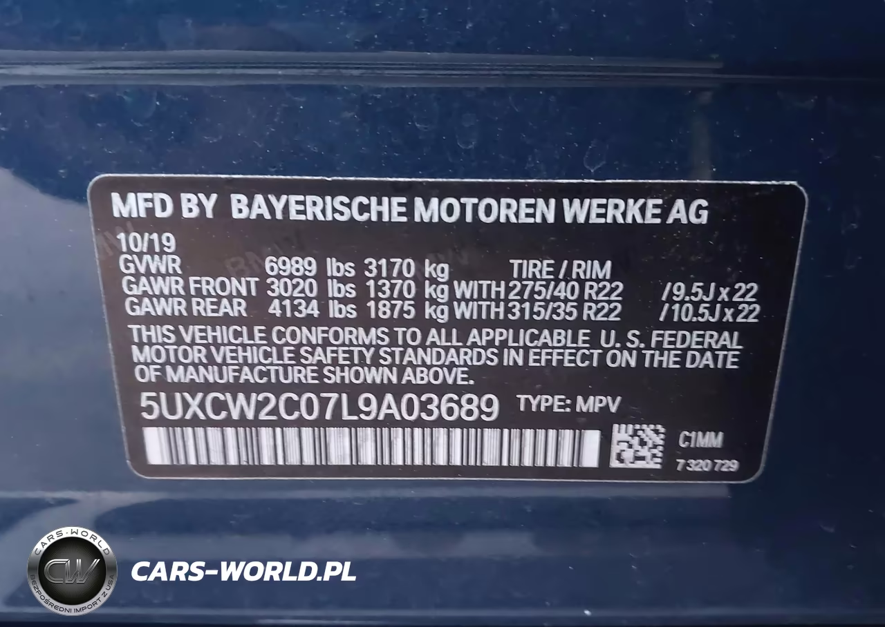 2020 BMW X7 xDrive40I VIN:5UXCW2C07L9A03689 - 9