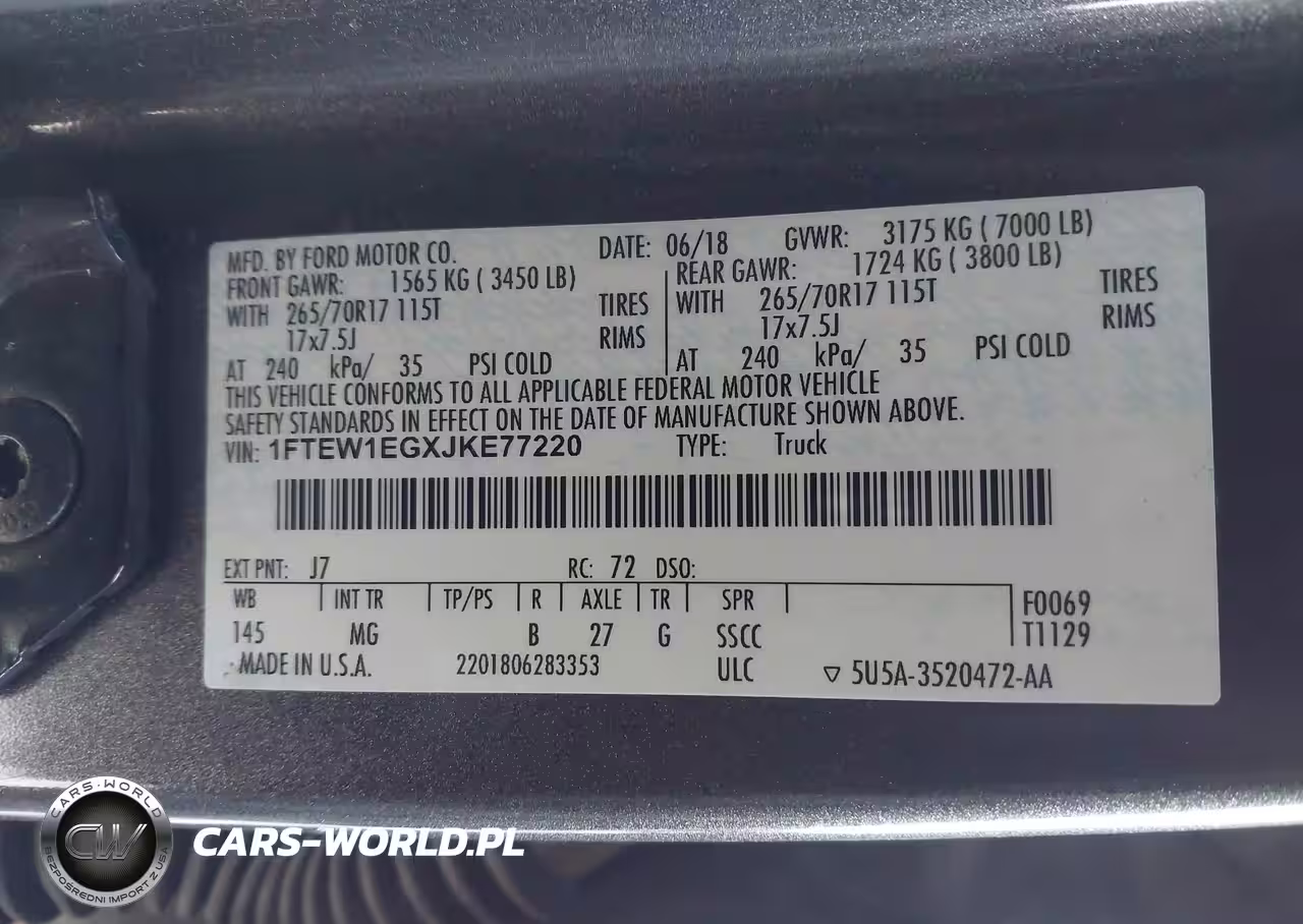2018 Ford F-150 Xlt VIN:1FTEW1EGXJKE77220 - 9