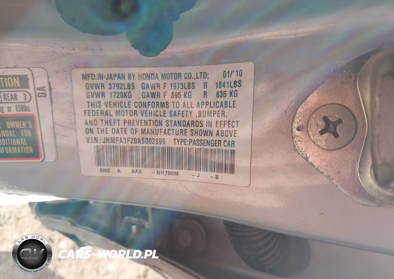 2010 Honda Civic Hybrid VIN:JHMFA3F20AS002899 - 9