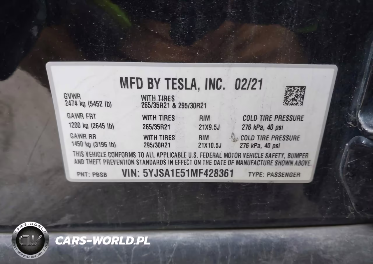 2021 Tesla Model S Long Range Dual Motor All-Wheel Drive VIN:5YJSA1E51MF428361 - 9