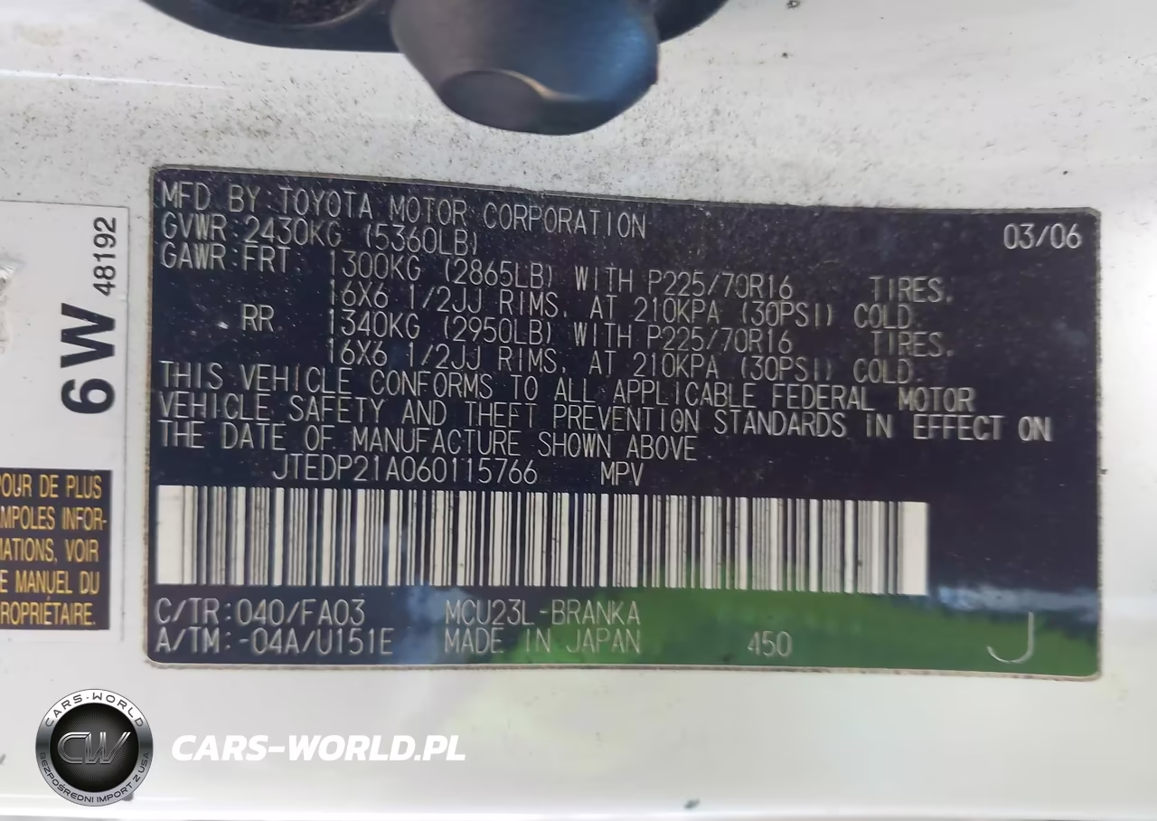2006 Toyota Highlander V6 VIN:JTEDP21A060115766 - 9