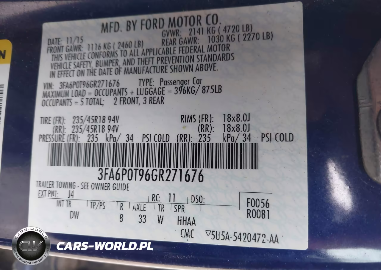 2016 Ford Fusion Se VIN:3FA6P0T96GR271676 - 9
