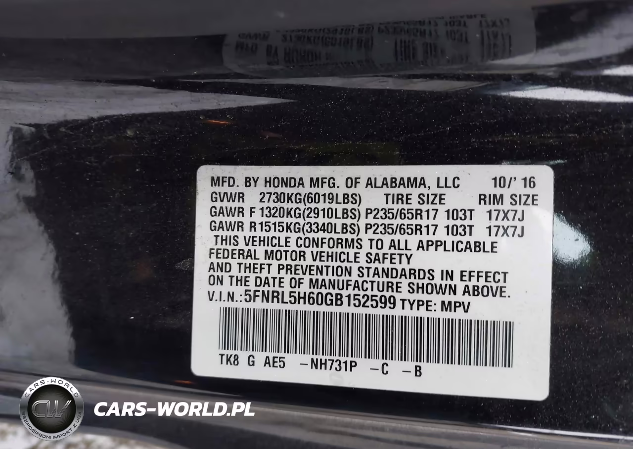 2016 Honda Odyssey Ex-L VIN:5FNRL5H60GB152599 - 9