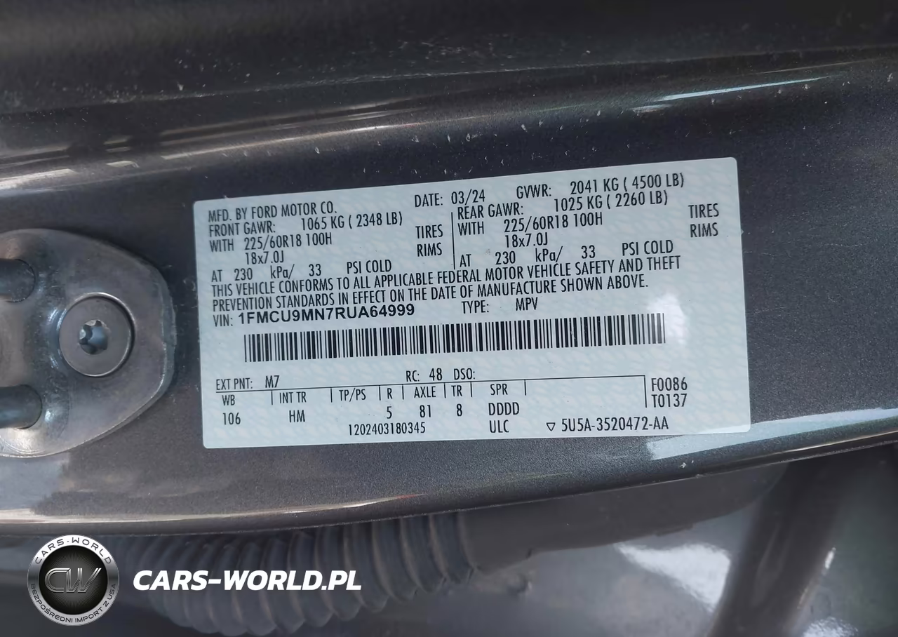 2024 Ford Escape St-Line VIN:1FMCU9MN7RUA64999 - 9