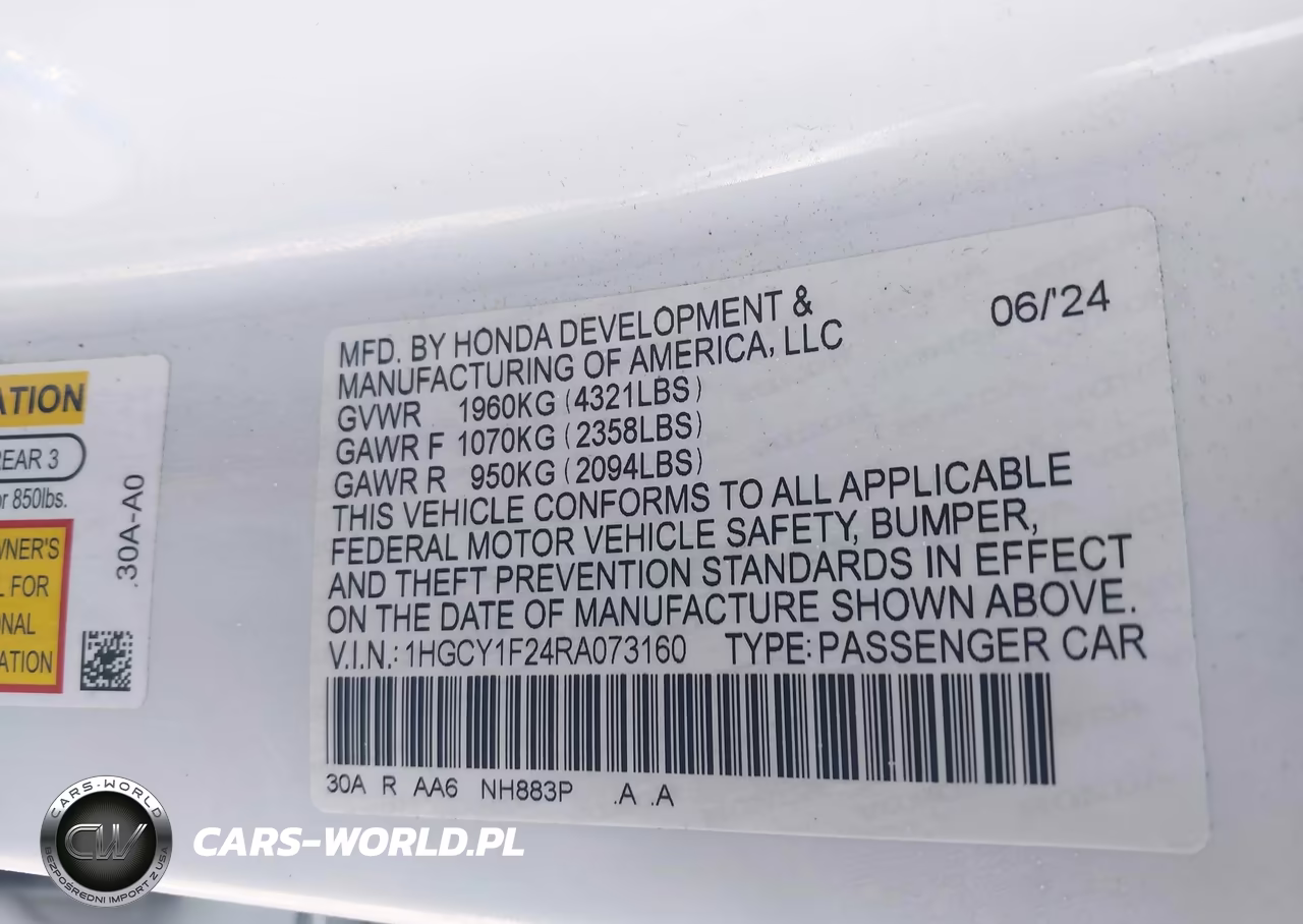 2024 Honda Accord Lx VIN:1HGCY1F24RA073160 - 9