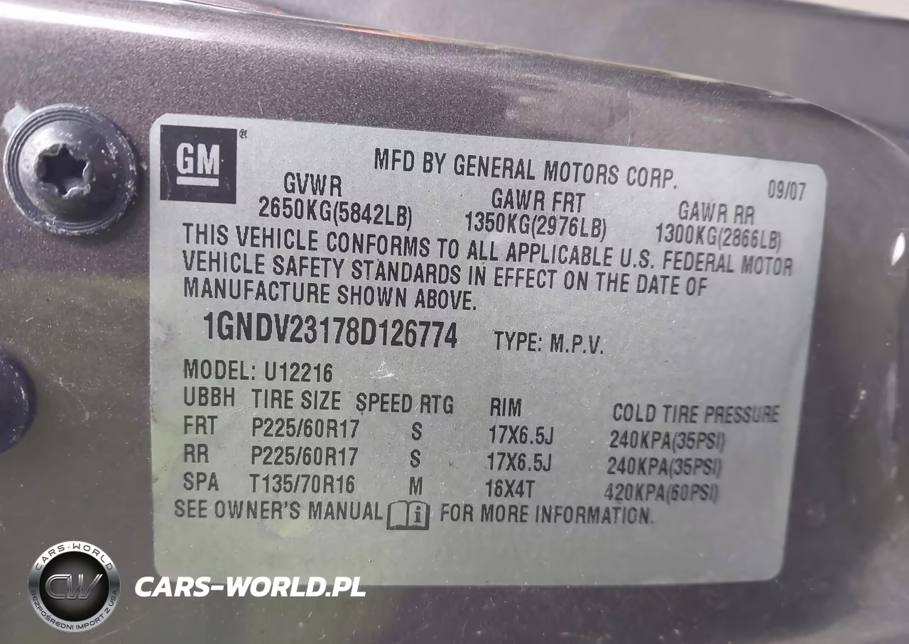 2008 Chevrolet Uplander Ls VIN:1GNDV23178D126774 - 9