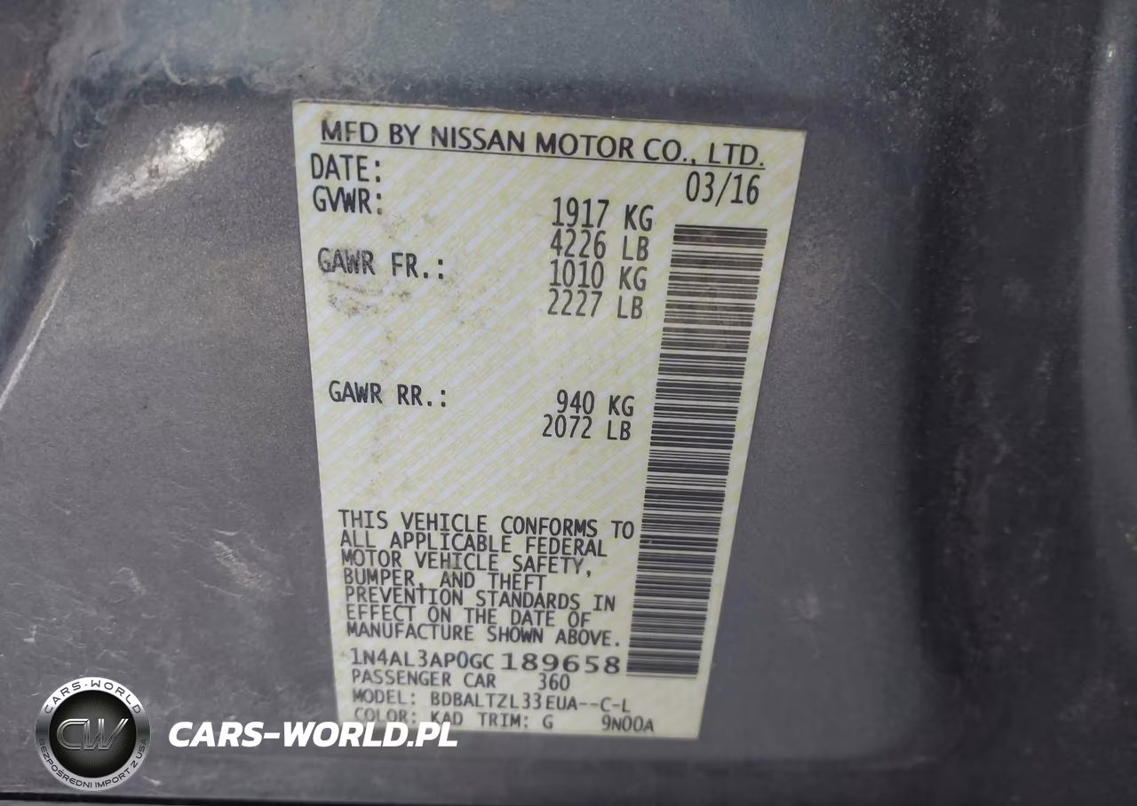 2016 Nissan Altima 2.5 Sl VIN:1N4AL3AP0GC189658 - 9